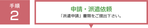 手順2：申請・派遣依頼